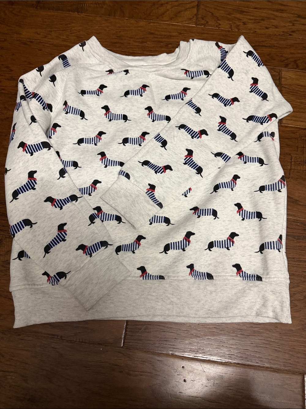 Wonen’s Long Sleeve Shirt with Dachshund Print - White